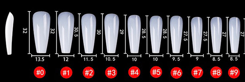 Soft Gel Nail Tips Coffin Shape 500 in Tipbox