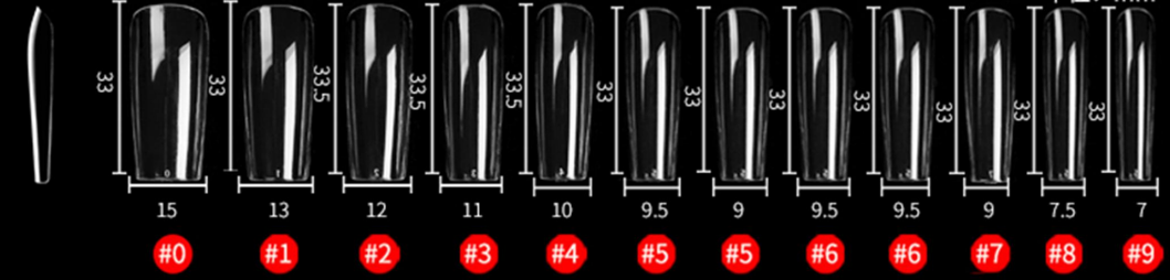 Soft Gel-x Nail Tips unghie Long Standard/Long Square Shape 500 in Tipbox