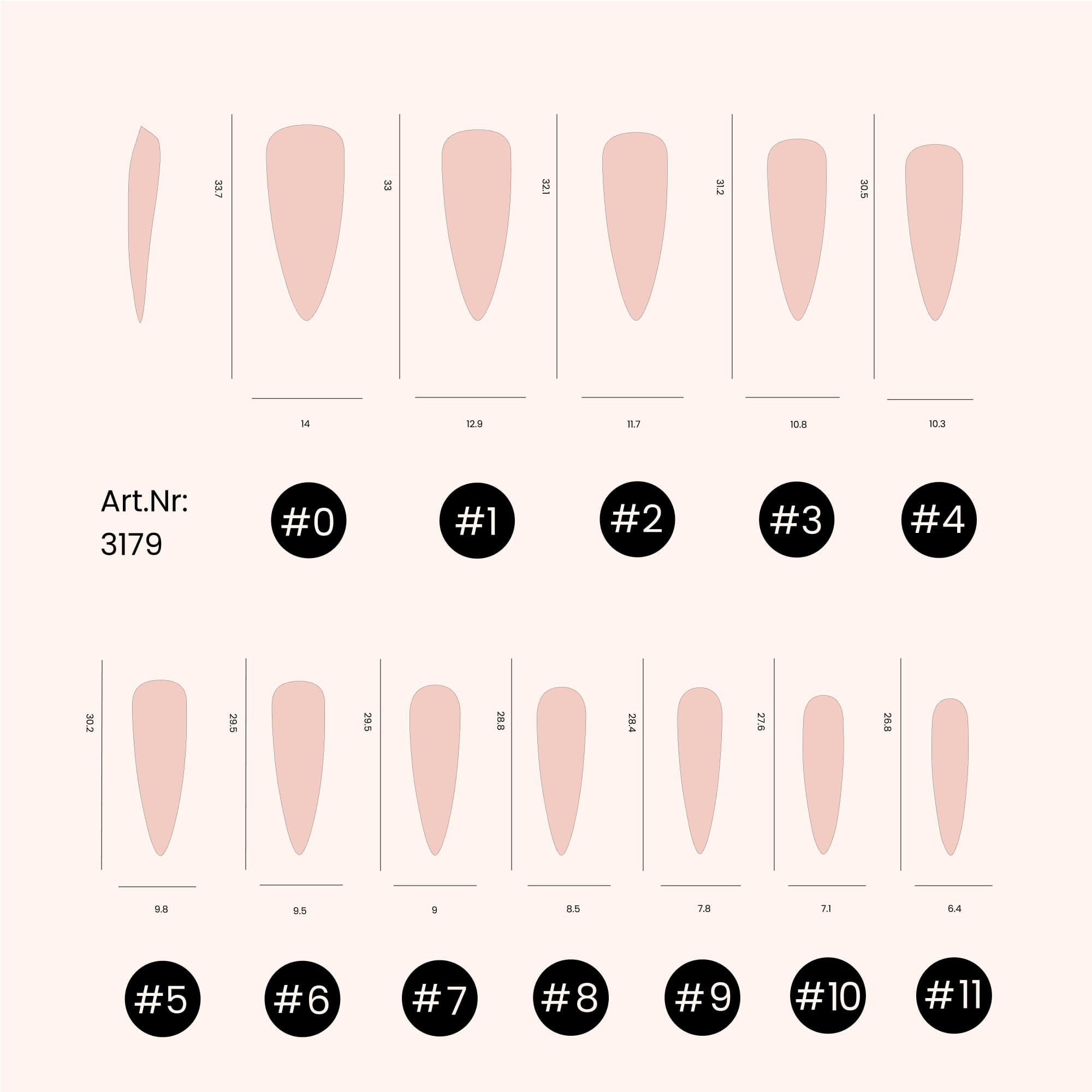 Dual Form unghie Stiletto 3 - 120 pezzi