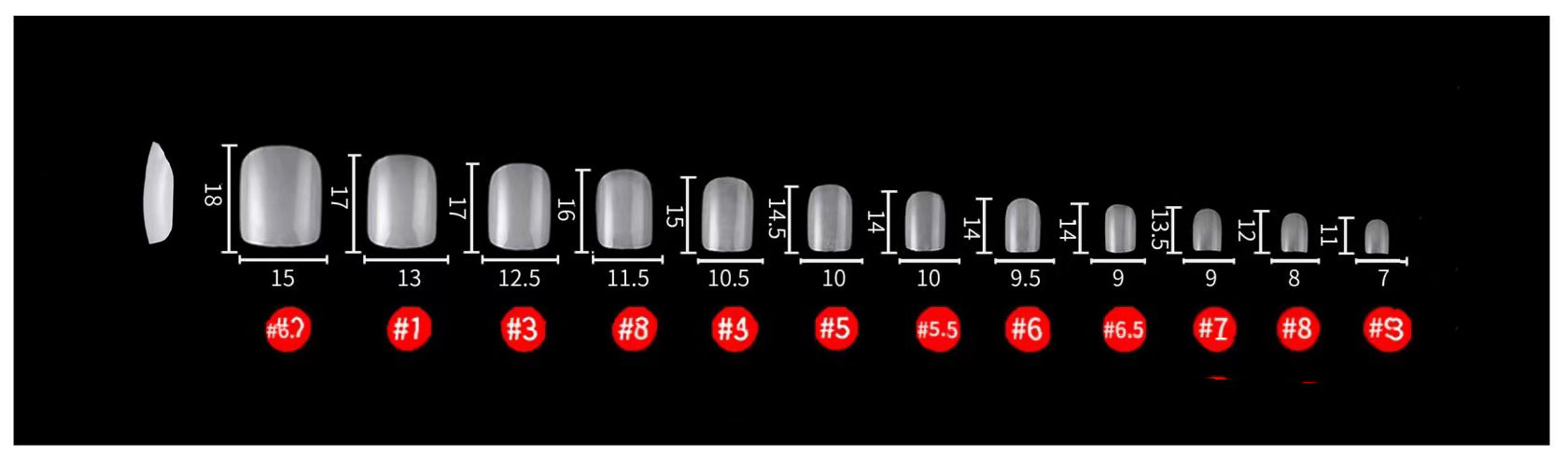 Soft Gel-x Nail Tips unghie Large Short Square Shape 504 in Tipbox