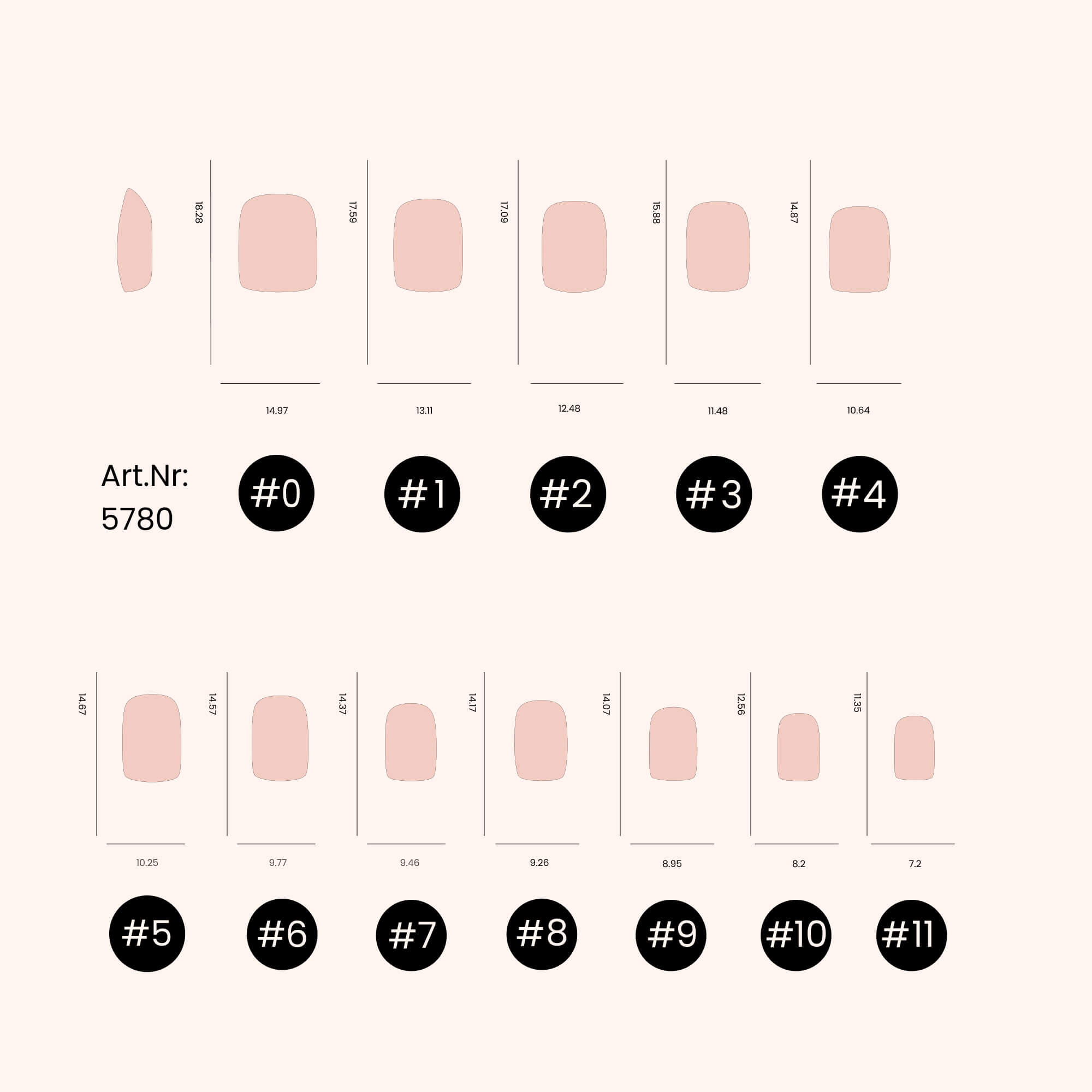 Soft Gel Nail Tips Short Square Shape Sweet Rose 120 in Tipbox