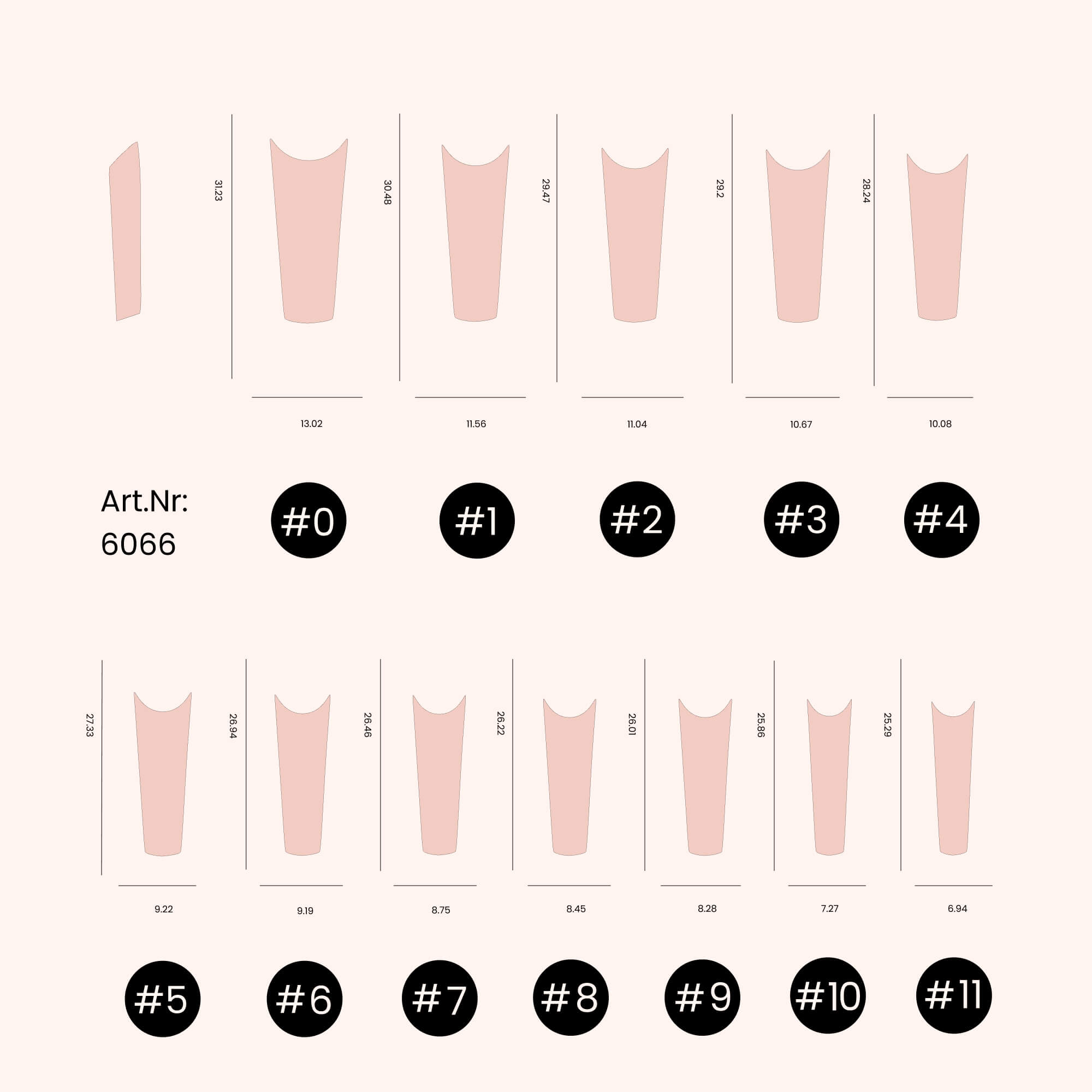 Nail Tips unghie C-Curve Coffin