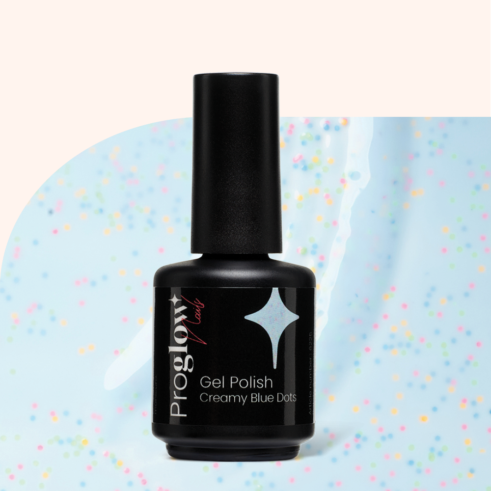 Smalto semipermanente Creamy Blue Dots