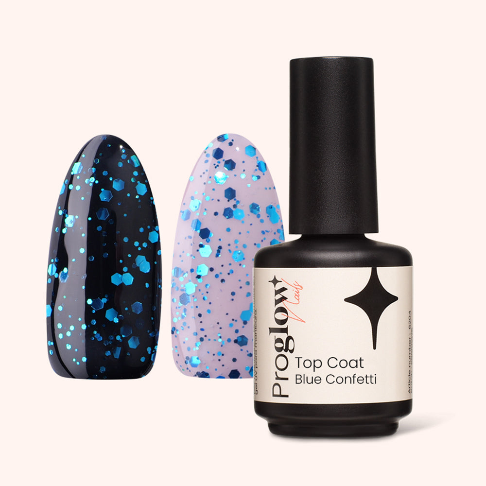Top Coat Blue Confetti