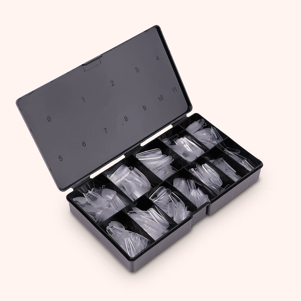 Soft Gel-x Nail Tips Half Buffed Coffin Shape 500