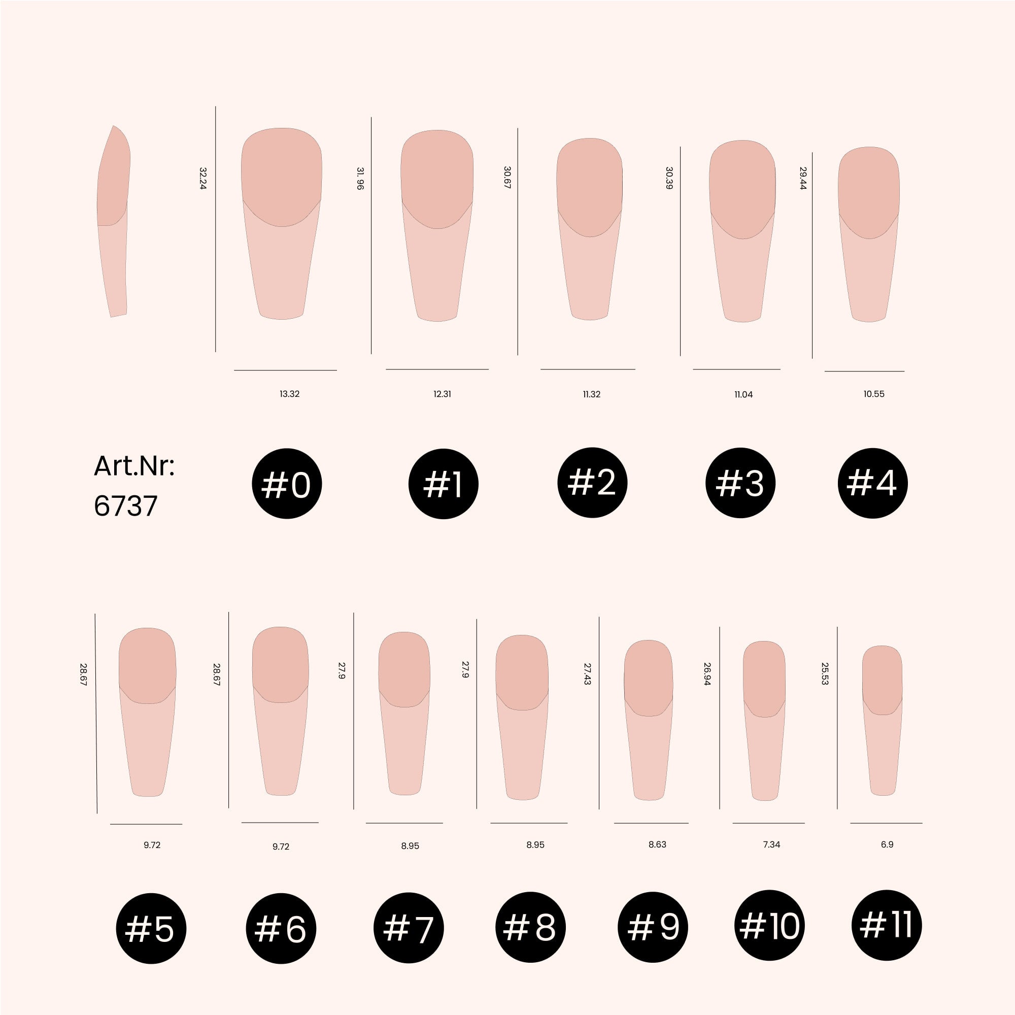 Soft Gel Nail Tips Half Buffed Coffin Shape 504