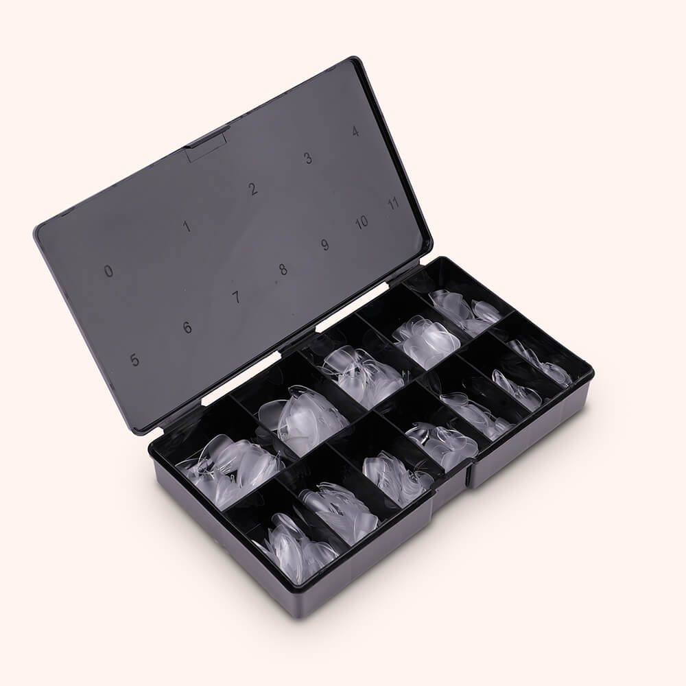 Soft Gel-x Nail Tips Half Buffed Short Almond Shape 500