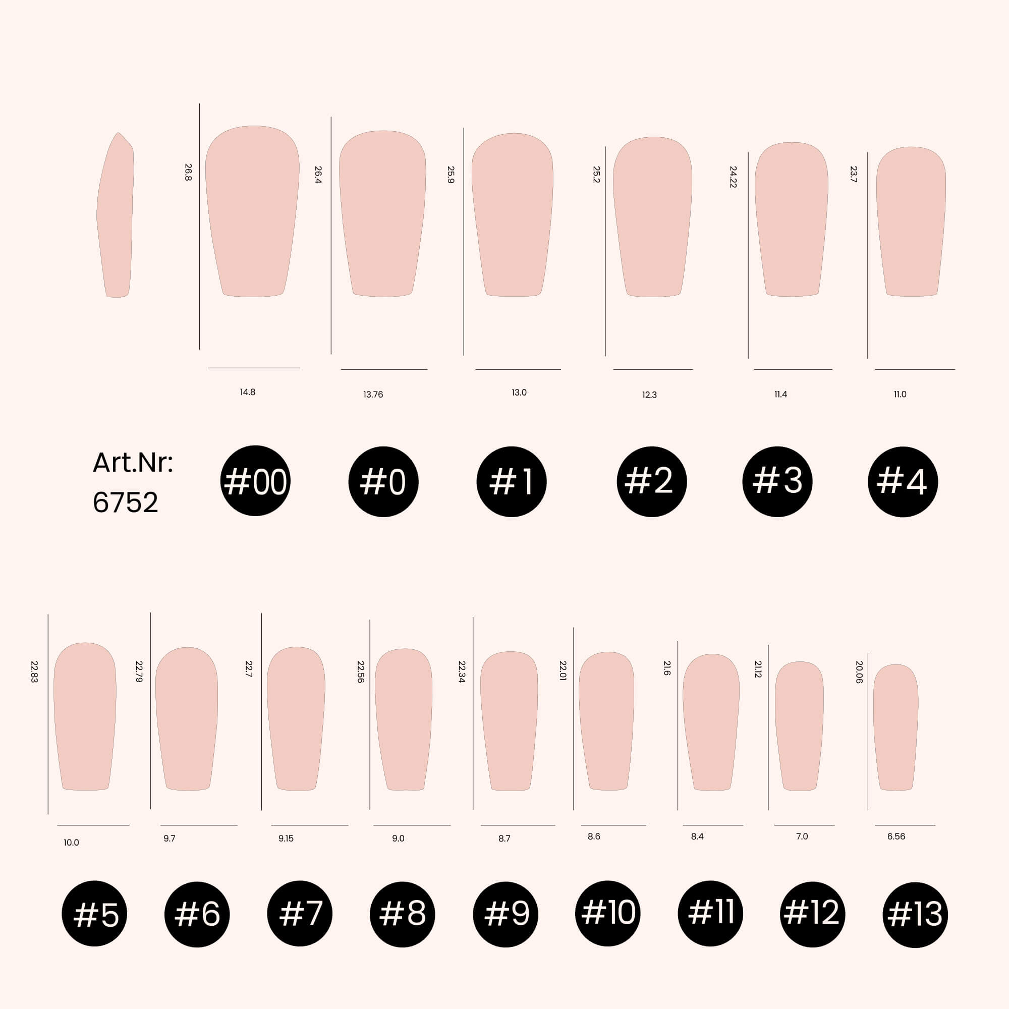 Soft Gel-x Nail Tips unghie C-Curve Medium Coffin 600