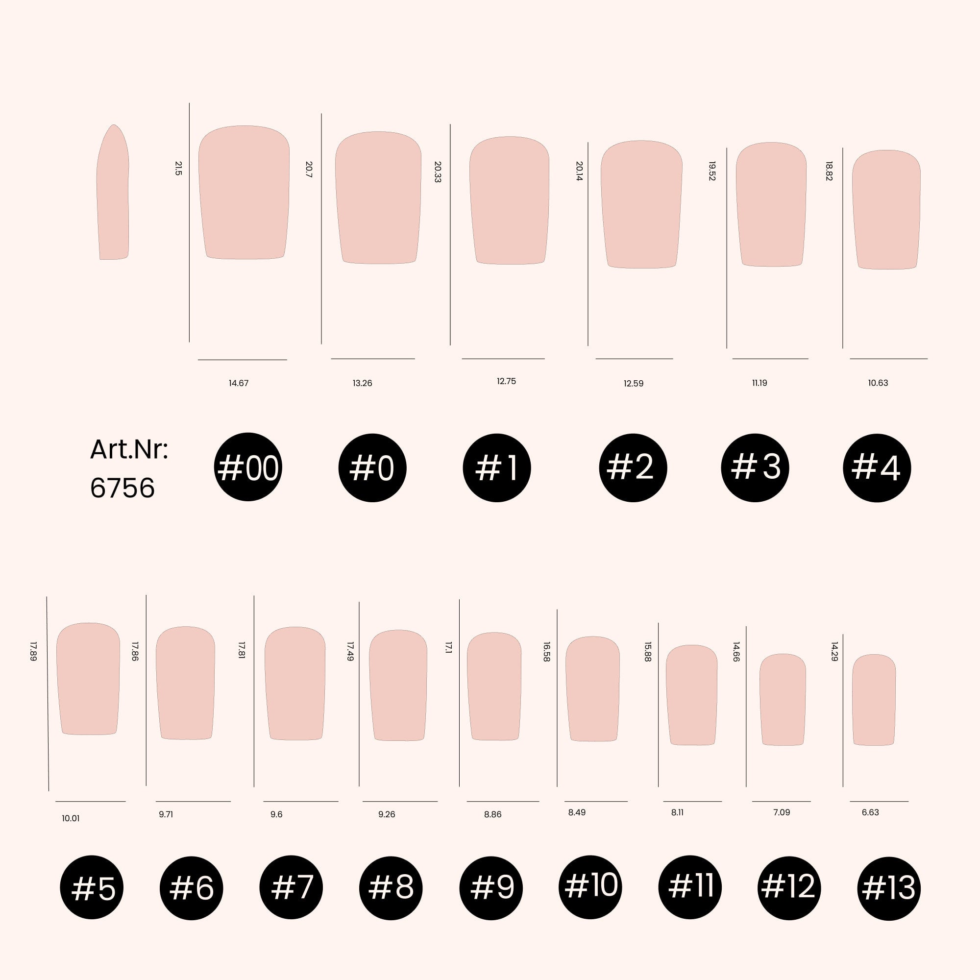 Soft Gel-x Nail Tips unghie C-Curve Short Square 600