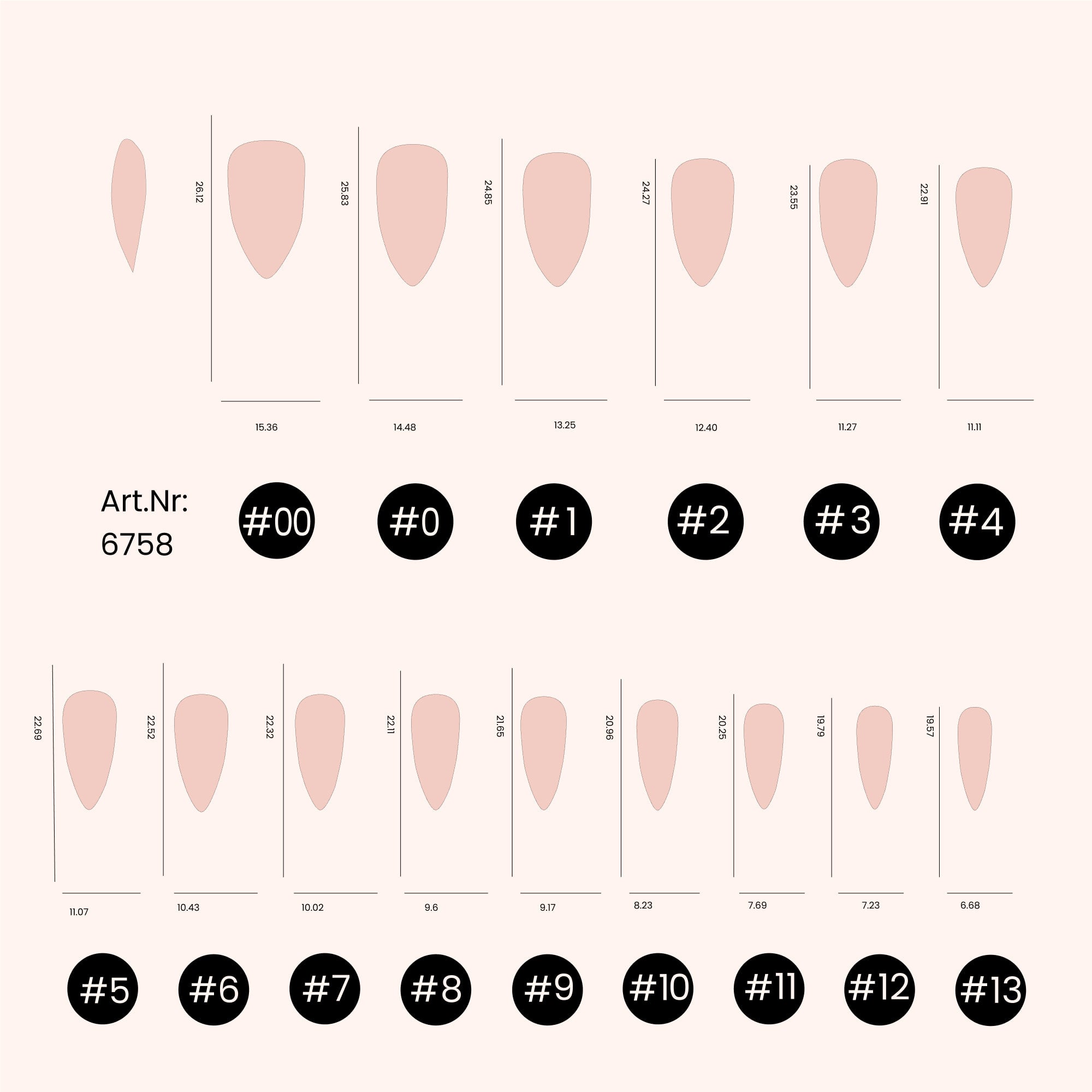 Soft Gel-X Nail Tips unghie C-Curve Medium Stiletto 600