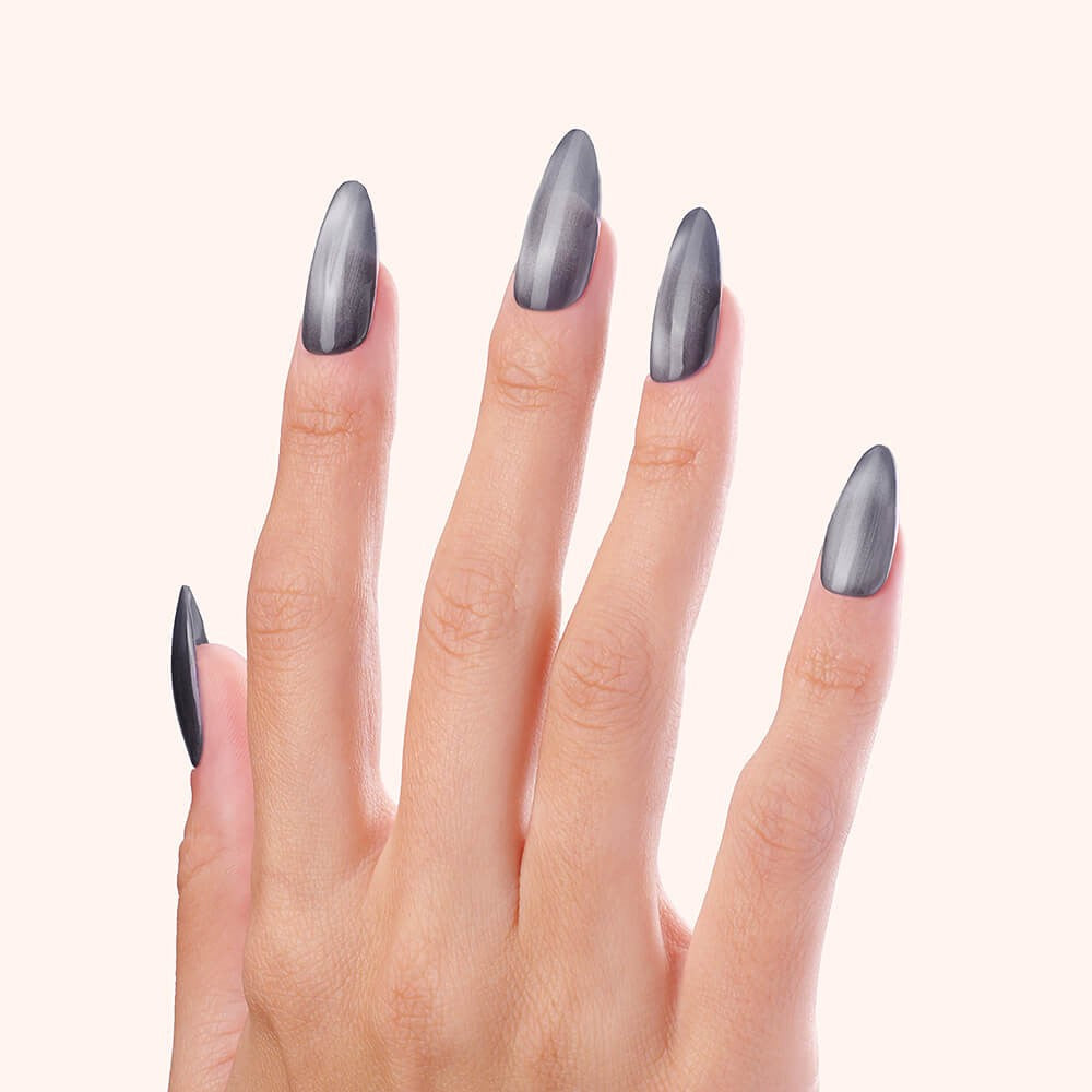 Gel Polish Shellac Crystal Cat Eye Steel Grey
