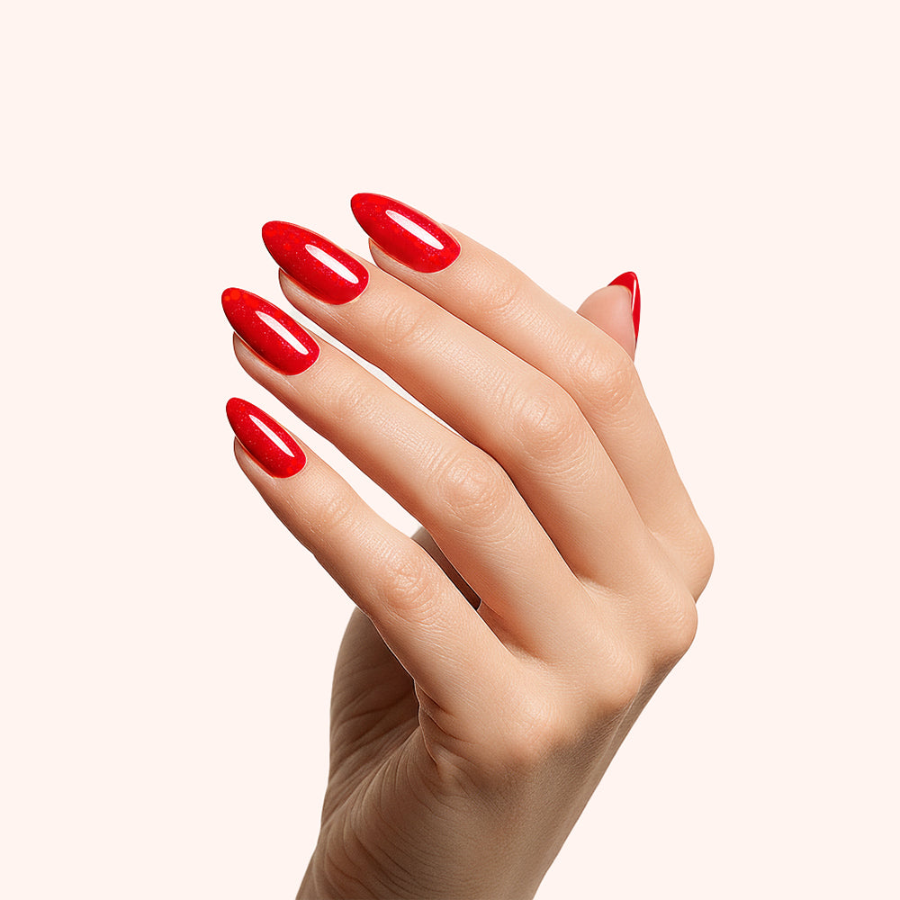 Gel Polish Shellac 3in1 No Wipe Cherry Glitter