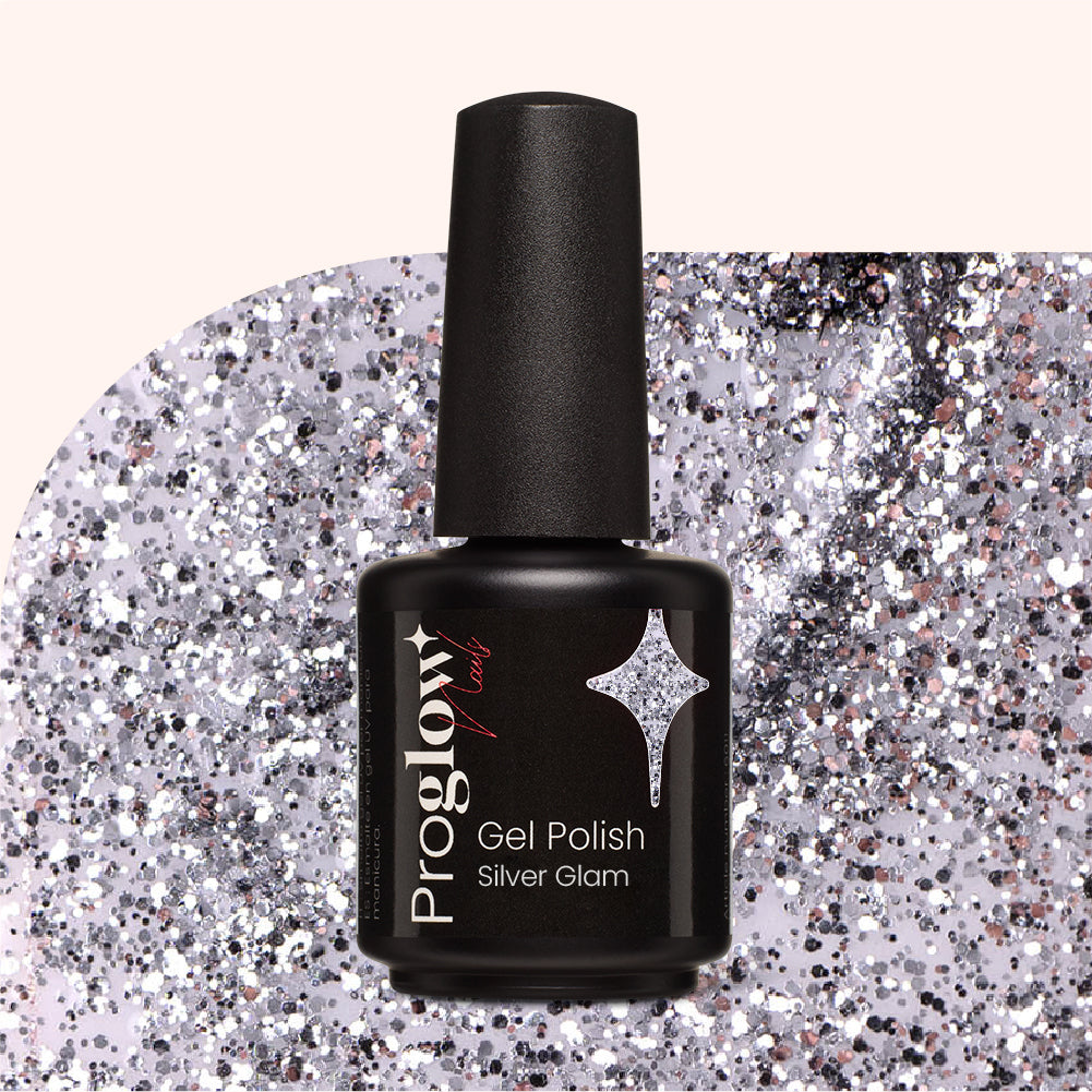 Gel Polish Shellac Silver Glam
