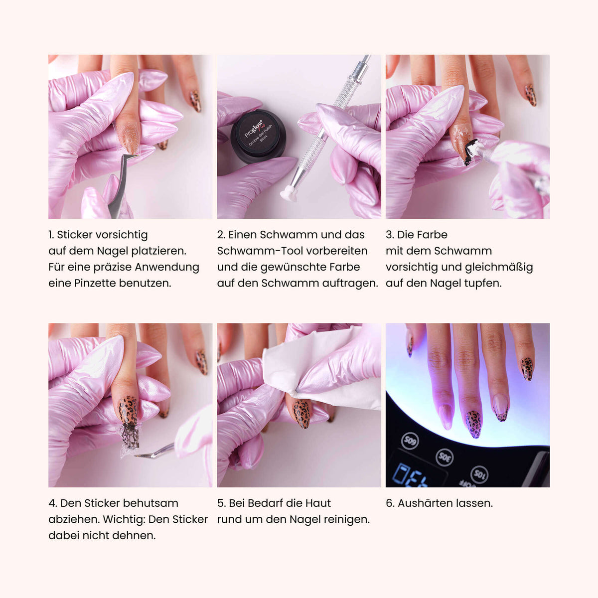 2in1 Ombre Nail Art Sticker - Zebra