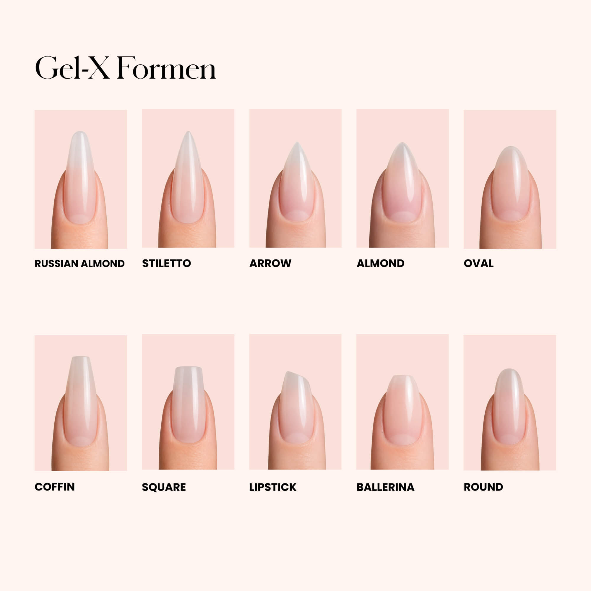 Soft Gel Nail Tips Bottines/Arrow Shape 500 in Tipbox