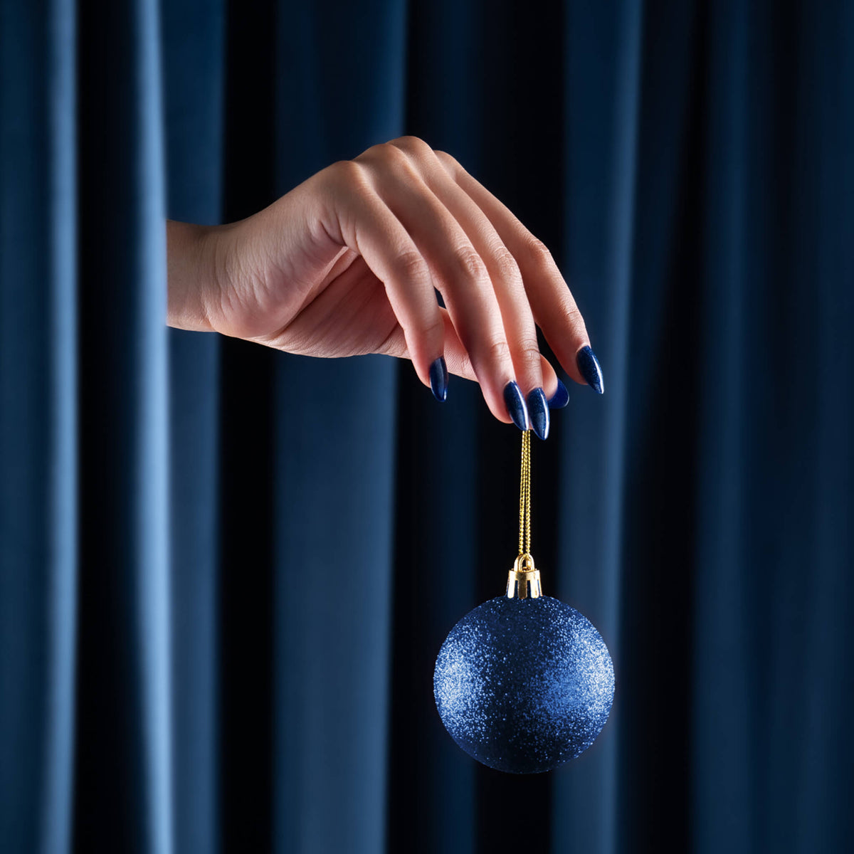 Blaue Festtagsnägel für Weihnachten 2026