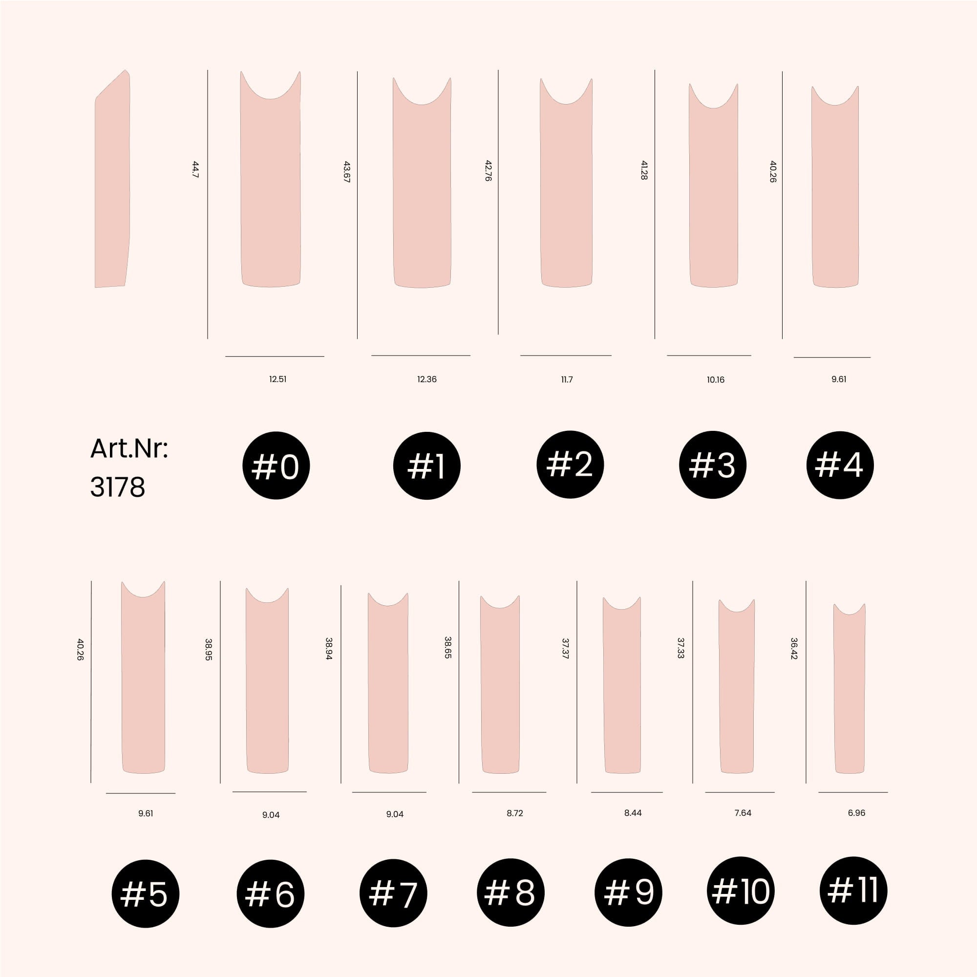 Dual Form unghie Square 2 (C-Curve) - 120 pezzi