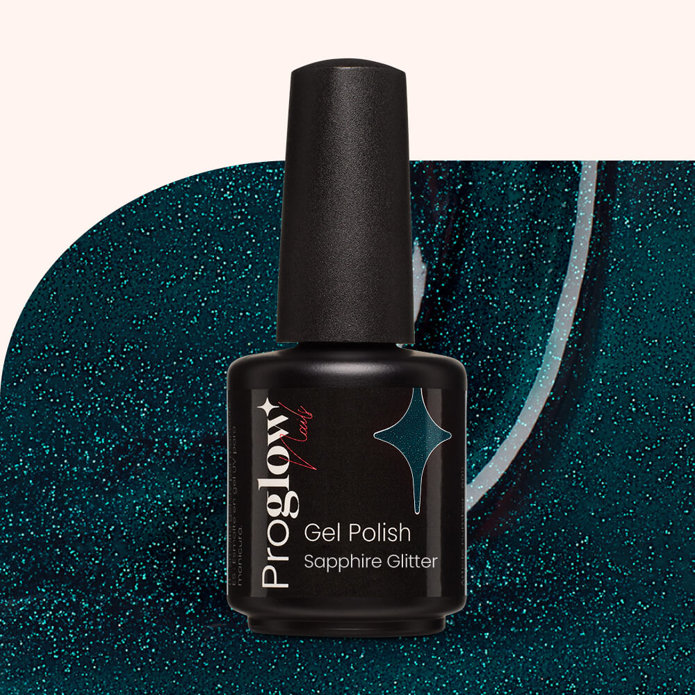 Gel Polish Shellac Sapphire Glitter