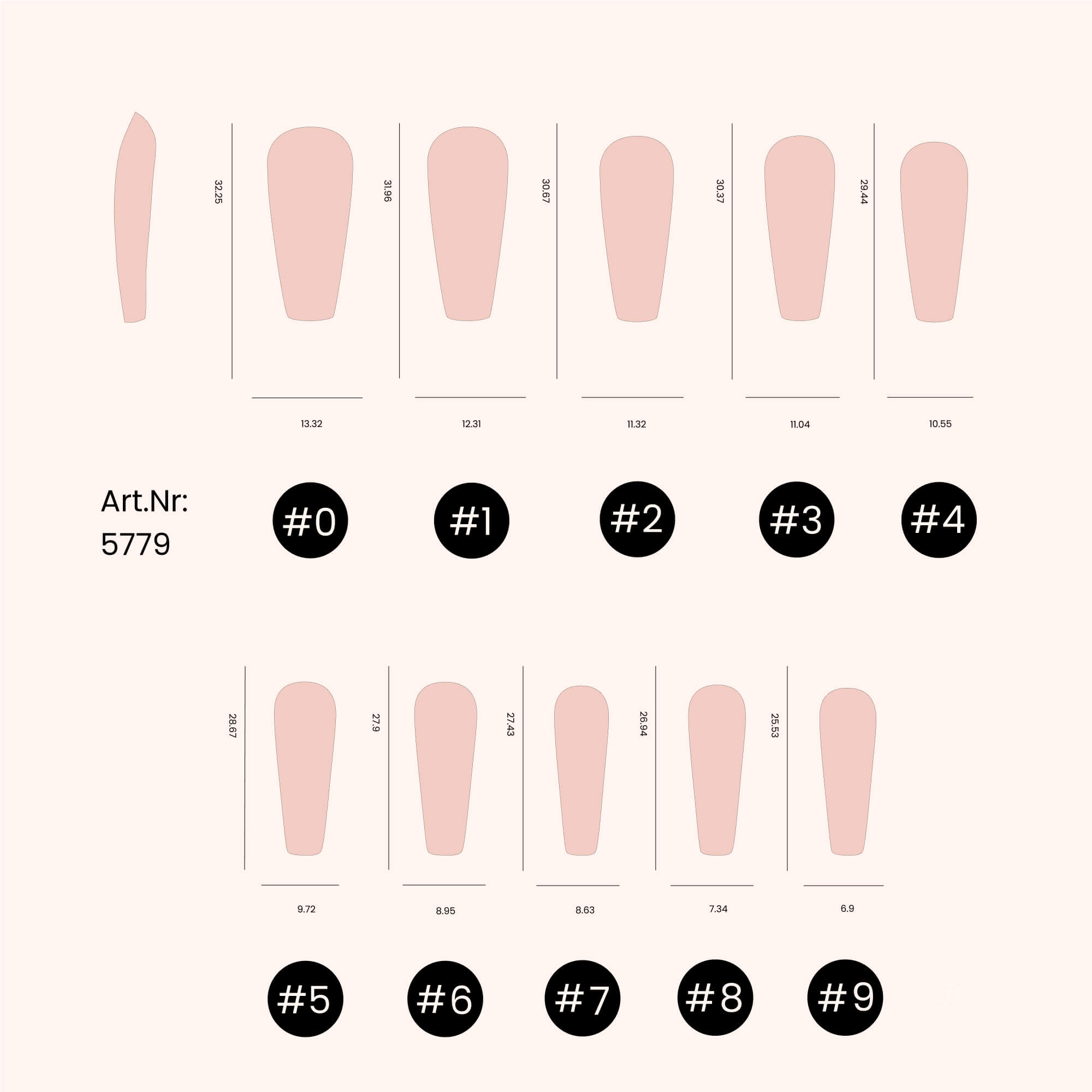 Soft Gel Nail Tips Coffin Shape Baby Rose 120 in Tipbox