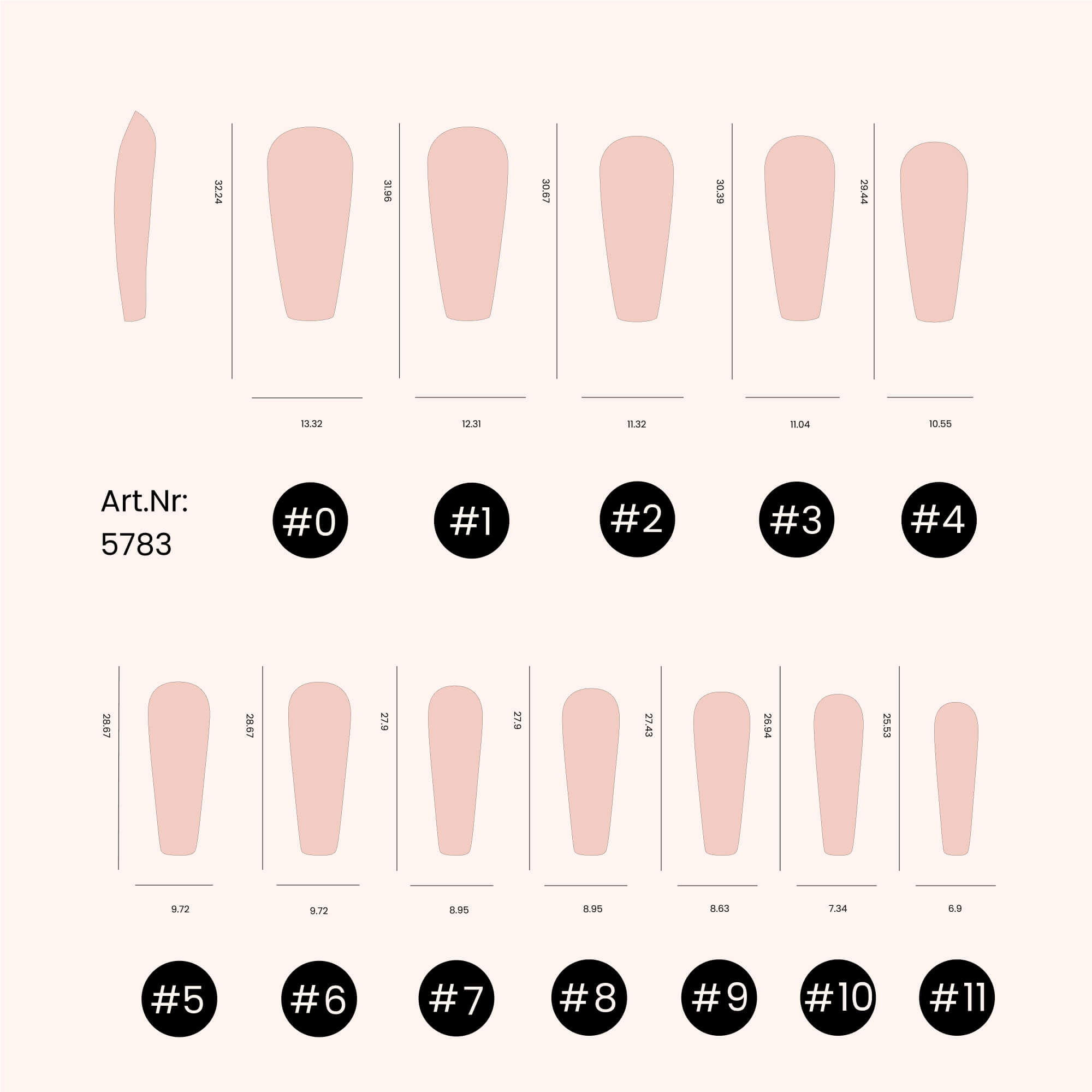 Soft Gel Nail Tips Coffin Shape Sweet Rose 120 in Tipbox