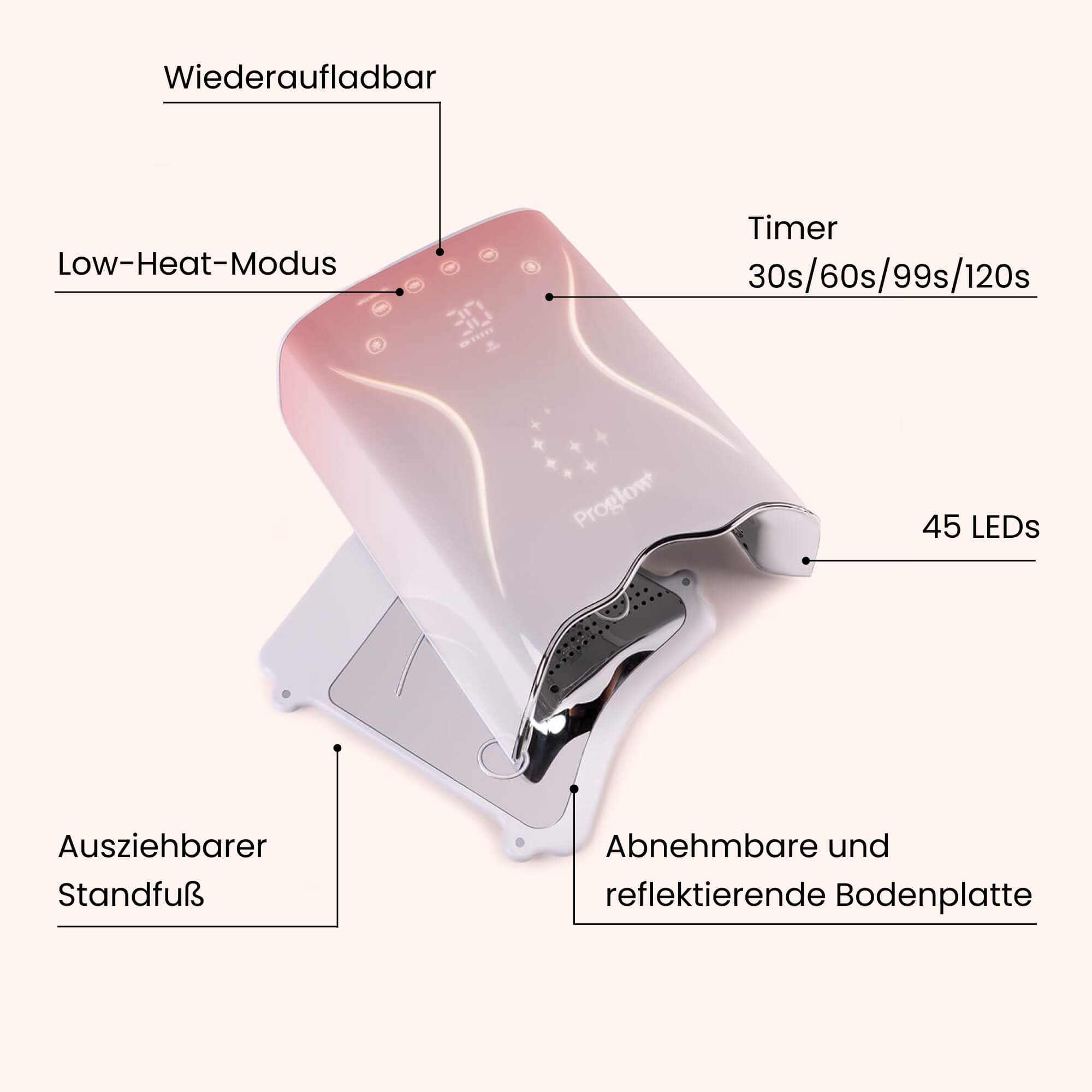 Premium Nail Lamp Gradient Pink 60W