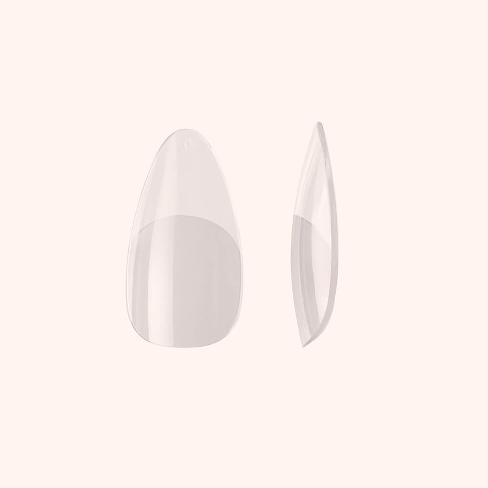 Soft Gel-x Nail Tips Half Buffed Long Almond Shape 500