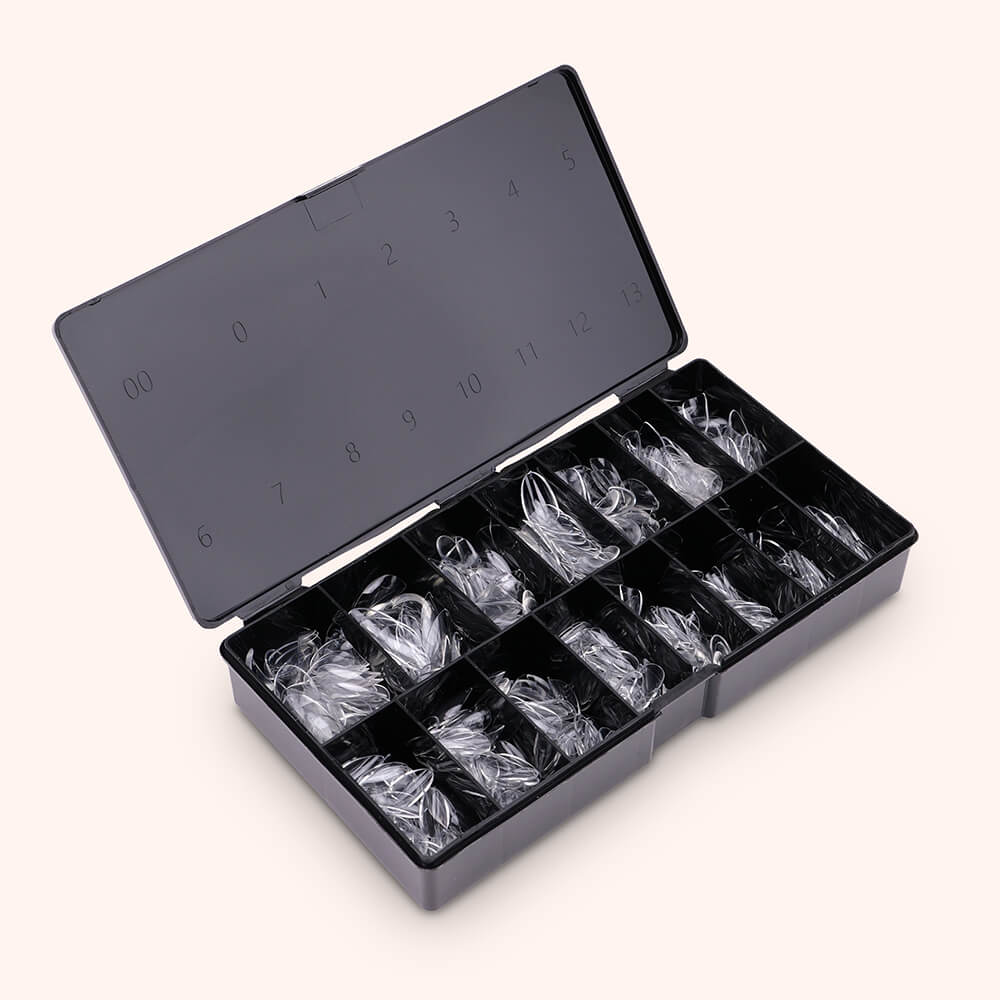 Soft Gel-x Nail Tips C-Curve Short Almond 600