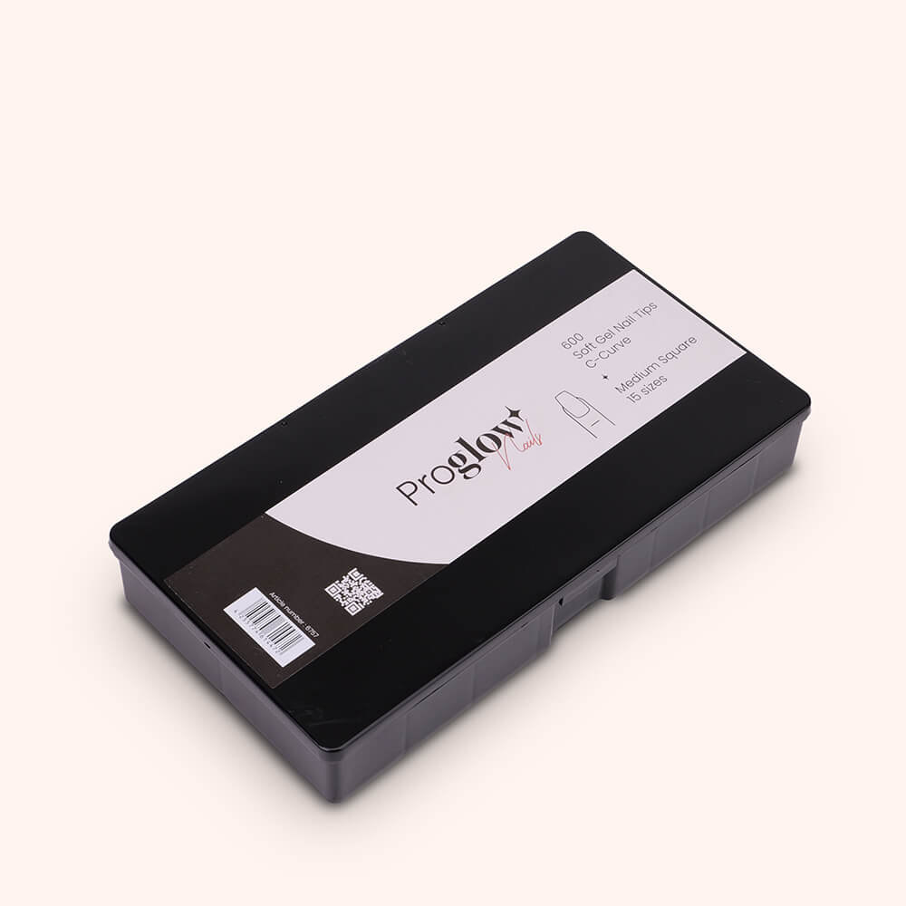Soft Gel-x Nail Tips C-Curve Medium Square 600