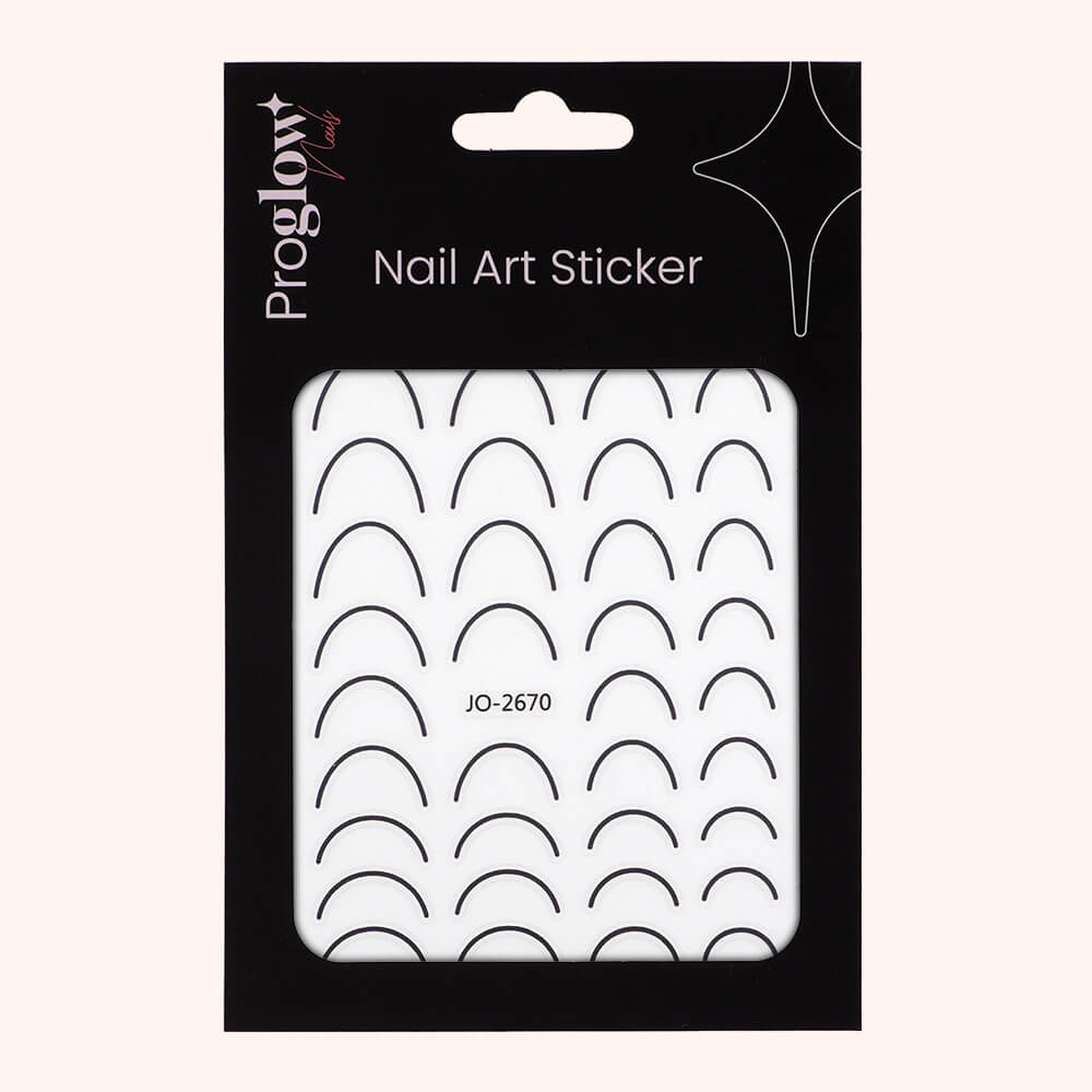 Nail Sticker Minimal French Black