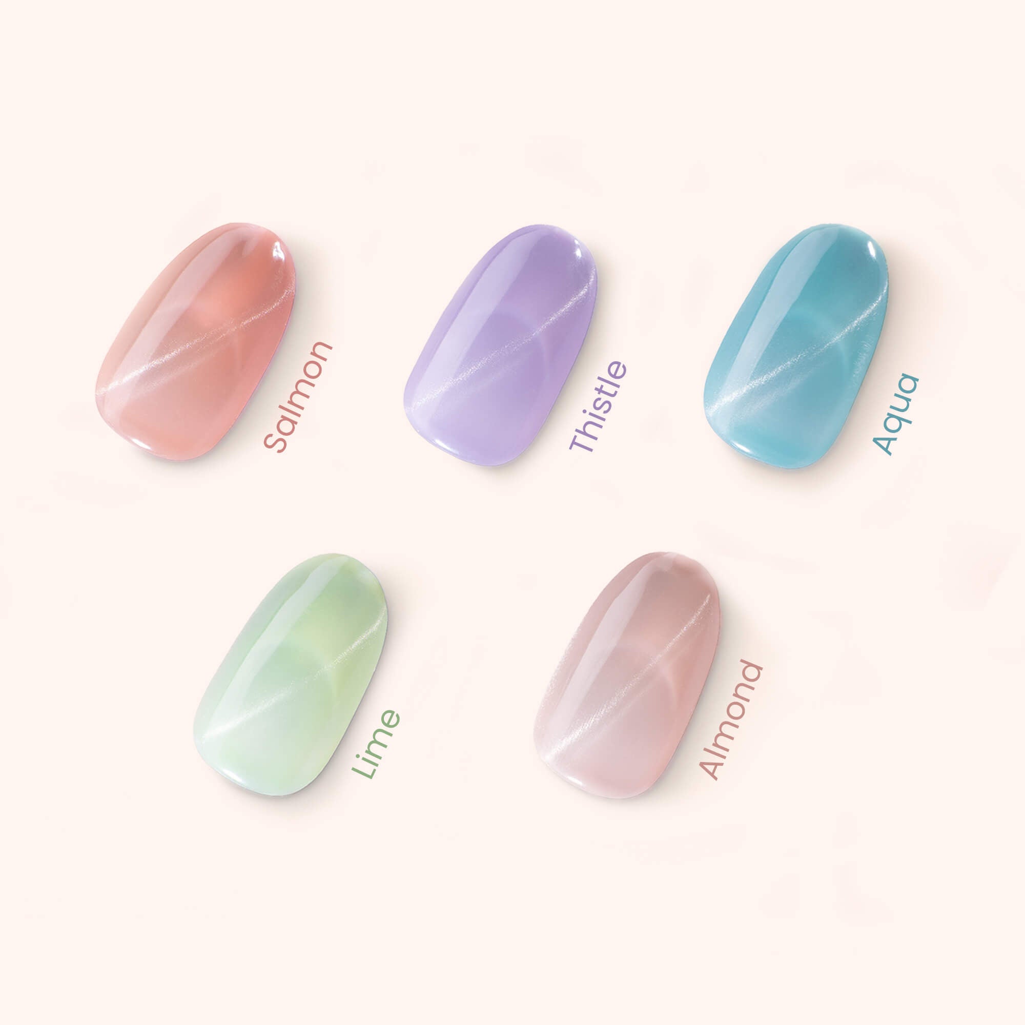 Gel Polish Shellac Soft Pastel Cat Eye Lime